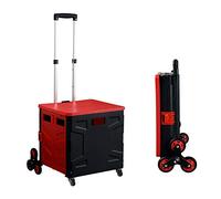 Carrello per la spesa pieghevole portatile con coperchio, 65 l, multifunzione, con 8 ruote per salire facilmente le scale, manico regolabile, perfetto per riporre SUV e attività all'aperto.