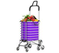 Carrello per la spesa pieghevole portatile con saliscale - Carrello leggero 2 in 1 per generi alimentari e piccoli compiti - facile da usare