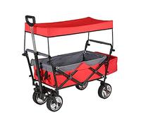 Carrello per la spesa pieghevole portatile con tettoia, resistente, ideale per campeggio, pesca e shopping, supporta fino a 100 kg di capacità