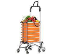 Carrello per la spesa pieghevole resistente, capacità di carico 60 kg, carrello compatto su ruote, carrello di trasporto portatile, 106 x 32 x 55 cm, ideale per generi alimentari e uso esterno (colore
