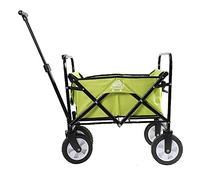 Carrello per la spesa pieghevole resistente, carrello da giardino a 4 ruote per campeggio, spiaggia, supermercato, capacità di carico 75 kg, versatile e robusto, verde