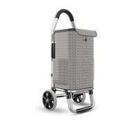 Carrello per la spesa pieghevole, telaio in alluminio leggero, borsa impermeabile staccabile, design a scacchiera, carrello portatile con ruote triangolari in cristallo, capacità 36 l