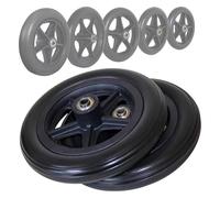 carrello per la spesa ruote in plastica 2 pezzi con viti ruote anteriori for sedia a rotelle in PVC nero accessori di ricambio for deambulatori antiscivolo da 6/7/8 pollici(14cm/6in)