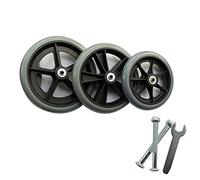 carrello per la spesa ruote in plastica Accessori for sedie a rotelle, ruote in PVC, pneumatici pieni senza gonfiaggio, grigio, 20 cm, girevoli di ricambio for sedie a rotelle, deambulatori, set da 2