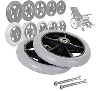 carrello per la spesa ruote in plastica Pneumatici for rotelle piene da 6 pollici/7 pollici/8 pollici for sedia a rotelle, set di ruote anteriori di ricambio for sedia a rotelle con cuscinetto da 5/16
