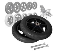 carrello per la spesa ruote in plastica Pneumatici for rotelle piene da 6 pollici/7 pollici/8 pollici for sedia a rotelle, set di ruote anteriori di ricambio for sedia a rotelle con cuscinetto da 5/16