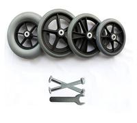 carrello per la spesa ruote in plastica Ruote for sedia a rotelle anteriori/posteriori da 6" 7" 8" Accessori for sedia a rotelle in gomma o scooter o carrello Wheelor 1 paio grigio/8 pollici(6In(15C