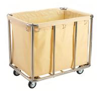 Carrello per Lavanderia Commerciale, Carrello per Biancheria in Acciaio Inossidabile, Carrello per Lavanderia di Grande capacità, per Lavanderia, Hotel,Beige