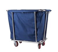 Carrello Per Lavanderia Commerciale Con Struttura In Acciaio Inossidabile Resistente E Sacchi Rimovibili, Capacità 400 Litri, Carrello Per Pulizie Con Ruote Per Servizi Alberghieri, Marrone, B, Blu,