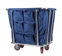 Carrello Per Lavanderia Commerciale Con Struttura In Acciaio Inossidabile Resistente E Sacchi Rimovibili, Capacità 400 Litri, Carrello Per Pulizie Con Ruote Per Servizi Alberghieri, Marrone, B, Blu,