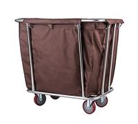 Carrello Per Lavanderia Commerciale Con Struttura In Acciaio Inossidabile Resistente E Sacchi Rimovibili, Capacità 400 Litri, Carrello Per Pulizie Con Ruote Per Servizi Alberghieri, Marrone, B, Marro