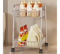 Carrello Per Lavanderia Con Ruote, Carrello Portaoggetti A 2 Livelli Per Cucina