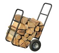 Carrello per legna da ardere con ruote grandi, capacità 250LB, portatore per carrelli in acciaio per il trasporto di caminetti, legna per braciere facilmente