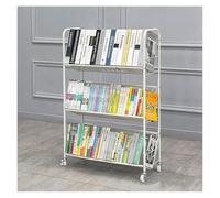 Carrello per libreria mobile, a 3 ripiani, multifunzione, per ufficio, aula, biblioteca e sala studio, libreria portatile per un facile spostamento