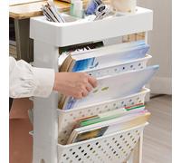Carrello per libreria mobile con libreria con rotelle con portapenne per la