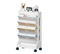 Carrello per libreria mobile sottile compatto da scrivania, carrello da rabbia da pavimento, espositore angolare per spazi stretti, porta riviste Whed per piccole aree