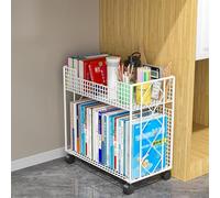 Carrello per libri mobile con ruote bloccabili, organizer per ufficio e casa, grande carrello in metallo per l'accesso ai documenti