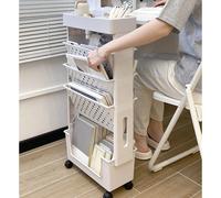 Carrello per libri mobile Scaffale mobile su ruote con 4 rotelle per