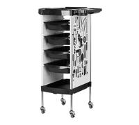 Carrello per parrucchiere Gabbiano X11-9 con Grafica Nera