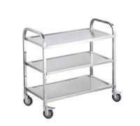 Carrello per parrucchiere in acciaio inossidabile resistente a 3 livelli, carrello multifunzionale per salone, carrello mobile commerciale su ruote, extra large 3-layer 75 * 40 * 82cm