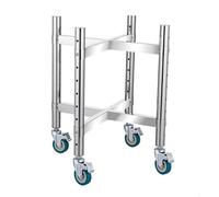 Carrello Per Pentole In Acciaio Inox Resistente, Ripiano In Metallo Regolabile In Altezza, Carrello Per Pentole Con Ruote, Carrelli Da Cucina Con Ruote Per Ristoranti(Silver with Wheel,50x53.5cm)