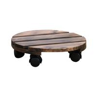 Carrello per piante con ruote per uso intensivo, Supporto for piante con ruote in legno di cedro 25x6,5 cm