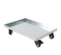 Carrello per piante in acciaio inox a prova di perdite, con ruote, design sigillato per interni ed esterni, ideale per il supporto del condizionatore d'aria e la mobilità delle piante