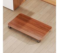 Carrello per piante in noce con ruote, 50 x 35 cm, ripiano portaoggetti per casa EasyMove, supporto per stampante quadrato per trasporto e organizzazione