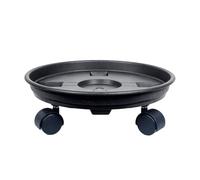Carrello per Piante - Piattina in plastica con Ruote, Supporto Rotondo per vasi, Porta Fiori con drenaggio, Carrello Scorrevole per Giardino, Ufficio, Interno ed Esterno