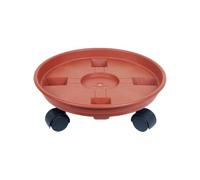 Carrello per Piante - Piattina in plastica con Ruote, Supporto Rotondo per vasi, Porta Fiori con drenaggio, Carrello Scorrevole per Giardino, Ufficio, Interno ed Esterno