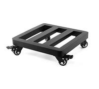 Carrello per piante quadrato 25 x 30 cm, supporto per piante con ruote, carrello per piante con ruote bloccabili, per uso interno ed esterno sulla terrazza/vaso di fiori (colore: nero)