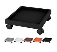 Carrello per piante quadrato, carrello per piante con ruote, resistente, supporto per piante per casa, attrezzi da giardino, vassoio con sottovaso con ruote (nero, 26 cm)