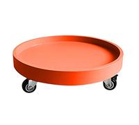Carrello per piante rotondo con ruote, sollevatore per vasi per interni ed esterni, piccolo supporto per vasi di fiori, portavasi su ruote, attrezzi da giardino (colore: arancione, dimensioni: 28 cm