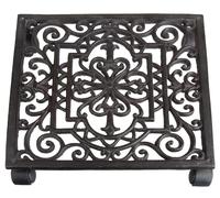Carrello per Piante Stile Country Cast Quadrata Angolare Marrone Ruggine