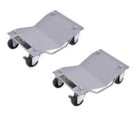 Carrello per pneumatici in acciaio resistente con ruote bloccabili e maniglia, set di carrelli elevatori per auto per riparazioni auto, camion e moto