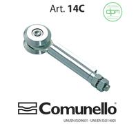 CARRELLO PER PORTONI SCORREVOLI 2 RUOTE 44 mm CON CUSCINETTI E CERNIERA AD 1 ALA