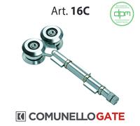 CARRELLO PER PORTONI SCORREVOLI 4 RUOTE 44 mm CON CUSCINETTI E CERNIERA A 3 ALI