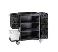 Carrello per pulizie con borsa in tessuto, carrello multifunzionale per la pulizia e il servizio in camera, ideale per il personale di pulizia dell'hotel e la gestione delle forniture