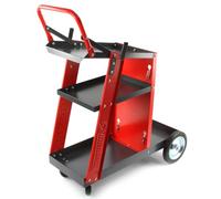Carrello per Saldatrice MMA MIG TIG | Dimensioni Totali 70x39x88 cm | Carico Max 60 Kg | 2 Ripiani per Accessori | Ripiano per Bombola | 2 Ganci per Torcia | con Ruote