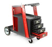 Carrello per Saldatrice PAW MIG TIG | Dimensioni Totali 71x38x68,5 cm | Carico Max 60 Kg | Ripiano per Accessori | Ripiano per Bombola | 4 Cassetti | 2 Ganci per Torcia | con Ruote