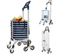 Carrello per salire le scale, carrello pieghevole a spinta a 8 ruote con manico girevole a 360°, capacità di carico 51 kg, carrello multiuso con piastra di copertura
