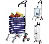 Carrello per salire le scale, carrello pieghevole a spinta a 8 ruote con manico girevole a 360°, capacità di carico 51 kg, carrello multiuso con piastra di copertura