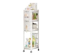Carrello per scaffalature di utilità - carrello a 4 livelli con ruote, organizzatore di stoccaggio mobile | Carrello di bellezza compatto con ruote, organizer del magazzino