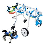 Carrello per sedia a rotelle con 4 ruote per supporto completo delle gambe, leggero e regolabile, tutore per la riabilitazione degli animali domestici, per cani di piccola e grande taglia