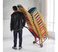 Carrello per sedia, carrello impilabile per eventi, supporto per sedia a spinta per 15 sedie, carrello portaoggetti in metallo