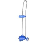 Carrello per serbatoio di ossigeno, carrello cilindrico regolabile in altezza con ruote silenziose, scaffale portatile in acciaio per bombole di gas mediche per trasporto ossigeno da 10 litri