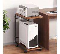 Carrello per stampante a rotelle da posizionare sotto la scrivania, soluzione compatta a 2 livelli per PC CPU, trituratore fax, supporto host versatile per computer