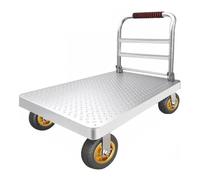 Carrello per Trasporto Pieghevole Carrello con Piattaforma Pieghevole per Carichi Pesanti Coolpleasant Argento Acciaio 125x75cm 800 kg