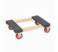 CARRELLO PER TRASPOSTO CON RUOTE PIANO IN LEGNO DI ACACIA LEGGERO E RESISTENTE