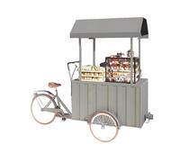 Carrello per triciclo con grande scatola portaoggetti per cibo da strada, matrimoni, feste e mercati, ideale come espositore per fiori